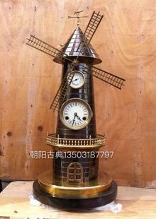 古典钟表 欧式钟表 仿古钟表 古典珐琅机械钟闹钟 机械风车钟
