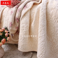新款床品四季多用玫瑰毛绒纯棉绗缝被床盖春秋空调被加厚毛毯床单
