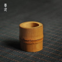 碳化 天然竹子茶壶 盖碗 盖置 配件 摆件 茶道 零配 春泥陶艺