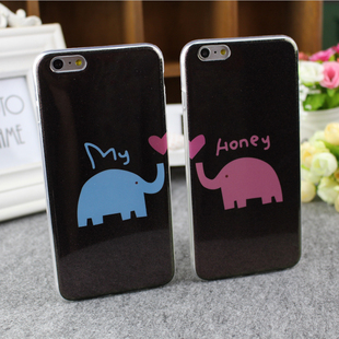 大象iphone6plus5.5s情侣手机壳苹果6闪粉全包软硅胶壳6+保护套