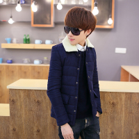 2015冬季新款棉衣男士加厚保暖外套青少年韩版修身加绒棉袄潮男装