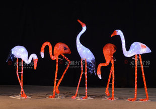 动物3D造型图案灯LED发光灯圣诞节装饰节日庆典防水发光火烈鸟
