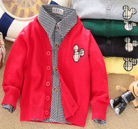 韩国男童女童针织衫婴儿童装红色毛衣开衫宝宝春秋外套0-1-2-3岁