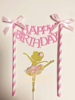 粉色(蓝色)系公主系列蛋糕插牌 男女宝宝生日甜品台装扮装饰用品