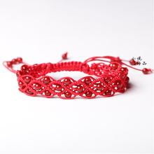 天然水晶 纯手工编织红绳手链 红玛瑙手链 本命年时尚情侣礼物