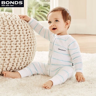 Bonds 秋冬婴幼儿长袖爬爬服拉链哈衣 男女宝宝连体衣服0-1-2岁