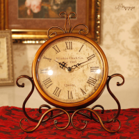 正品客厅创意时钟 欧式铁艺时尚座钟台钟复古钟表美式风格