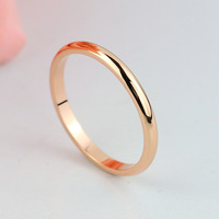 新款韩版时尚简约光面18k玫瑰金戒指女食指尾戒饰品配饰钛钢指环