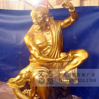 铜雕装饰品摆件传统艺术品工艺礼品佛像十八罗汉之过江罗汉