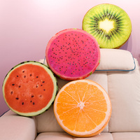 个性创意3D水果靠垫西瓜毛绒玩具猕猴桃沙发靠枕橙子抱枕生日礼物