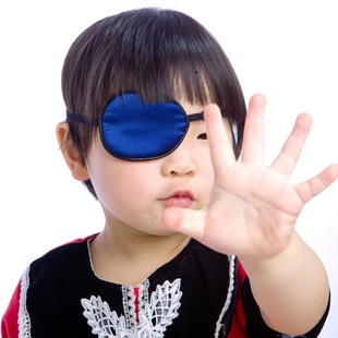 单眼100%真丝独眼眼罩 海盗单眼罩训练纠正弱视 全遮盖单眼眼罩