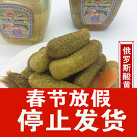酸黄瓜 原装进口俄罗斯俄式蔬菜罐头 小嫩黄瓜 腌黄瓜 500g 特价
