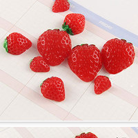 仿真奶油树脂材料 草莓 iphone6手机壳贴钻DIY配件 水钻饰品