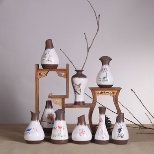 日式雪花釉 小清新创意简约花瓶工艺摆件陶瓷花瓶 花道插花装饰品