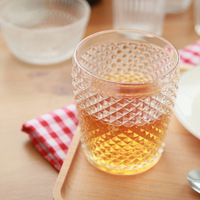 菱格玻璃水杯无铅透明玻璃果汁牛奶洋酒杯子北欧创意杯子家居用品