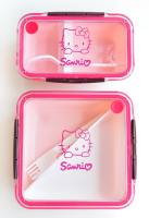 Hello Kitty饭盒 KT可爱便当盒 可微波 保鲜盒 学生饭盒 含叉子