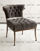 美式休闲椅 餐厅餐椅新古典梳妆椅单人椅会所接待椅子 设计师家具