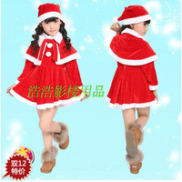 促销圣诞表演服女款儿童圣诞演出服儿童表演服圣诞老人演出服中性