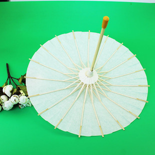 绘画空白纸伞DIY手工绘画伞白色油纸伞幼儿童美术手绘工艺伞批发