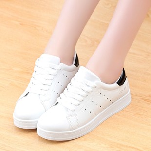 夏季小白鞋女系带韩版白色运动鞋透气浅口学生平底百搭休闲板鞋