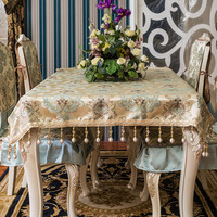 新款 安娜吉丽系列雪尼尔欧式风格餐桌 桌布坠珠 饰巾新品促销