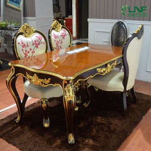 欧式实木餐桌椅组合 新古典后现代餐厅宫廷美式家具 饭桌酒桌特价