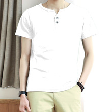 2016夏季青年纯棉男士短袖t恤韩版修身型衬衫T桖纯色圆领简约青春