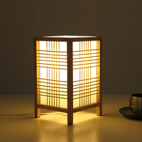 日式创意小台灯书房榻榻米台灯竹木艺卧室床头灯具和风装饰台灯