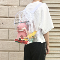 欧美时尚背包防水PVC透明双肩包女夏果冻包学生书包男沙滩包酷潮