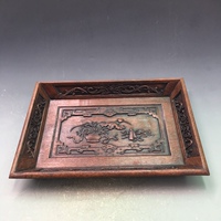 古玩收藏杂项越南草花梨浮雕花鸟图盒子影视道具中式古典装饰摆件
