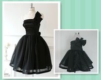 韩版黑色晚礼服儿童礼服裙母女礼服公主裙宴会摄影亲子伴娘礼服
