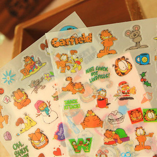 创意 加菲猫 装饰贴纸 韩国可爱文具DIY日记贴饰  卡通小贴纸