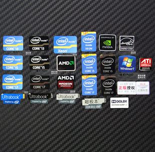 超极本性能标签贴 笔记本电脑logo AMD intel core i3 i5 i7 贴纸