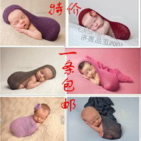 国外新生儿摄影服装裹布儿童摄影道具满月百天纯棉弹力裹纱裹布