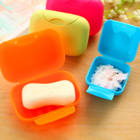 带盖带锁扣香皂盒 糖果色创意旅行手工皂盒 防水防漏肥皂盒 68g