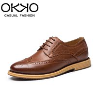 OKKO2015秋季新款男士时尚休闲鞋皮鞋牛皮鞋雕花子5605