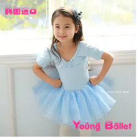 韩国进口品牌儿童芭蕾舞蹈服 少儿 跳舞服 练功服 蓝色蓬蓬裙