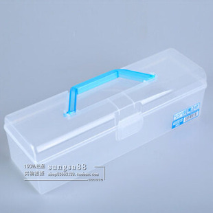 日本进口人气文具收纳小型工具箱-透明长方形MD收纳盒618