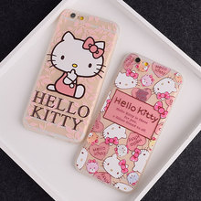 KT猫咪苹果6手机壳女款韩国iphone6plus软胶保护套6p 5.5包边外壳