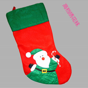 高档电脑绣花圣诞袜、袜子、圣诞节装饰、圣诞礼品、圣诞老人袜子