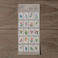文艺风DIY相册手工粘贴式影集装饰材料 邮票贴纸 20枚/张