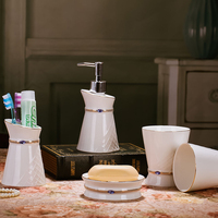 欧式陶瓷卫浴五件套装 浴室用品洗漱套件 牙刷杯具套装结婚礼品