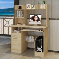 时尚环保板式家具台式桌家用带书柜架办公桌书桌写字台 包邮电脑