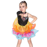 2015晶赢新款儿童拉丁舞蹈服演出服拉丁国标舞比赛服装少儿连衣裙