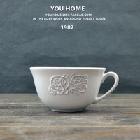 欧美HOME&YOU品牌  复古浮雕花纹做旧陶瓷咖啡杯 美式下午茶杯子