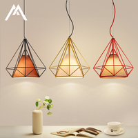 现代简约钻石饭厅餐厅吊灯宜家创意个性LED铁艺吧台卧室吊灯具