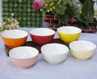 家用4.5寸陶瓷碗 高档镁质饭碗 彩色饭碗 甜品碗 汤碗 6色碗