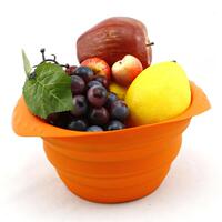 特价食品级硅胶洗菜篮水果盘可折叠便携式旅行硅胶碗户外装水容器