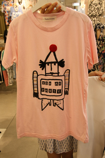 小南家韩国东大门进口可爱简约机器人T恤现货