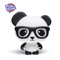 POP MART泡泡玛特 可爱熊猫眼镜公仔搪胶玩偶 桌面摆件生日礼物